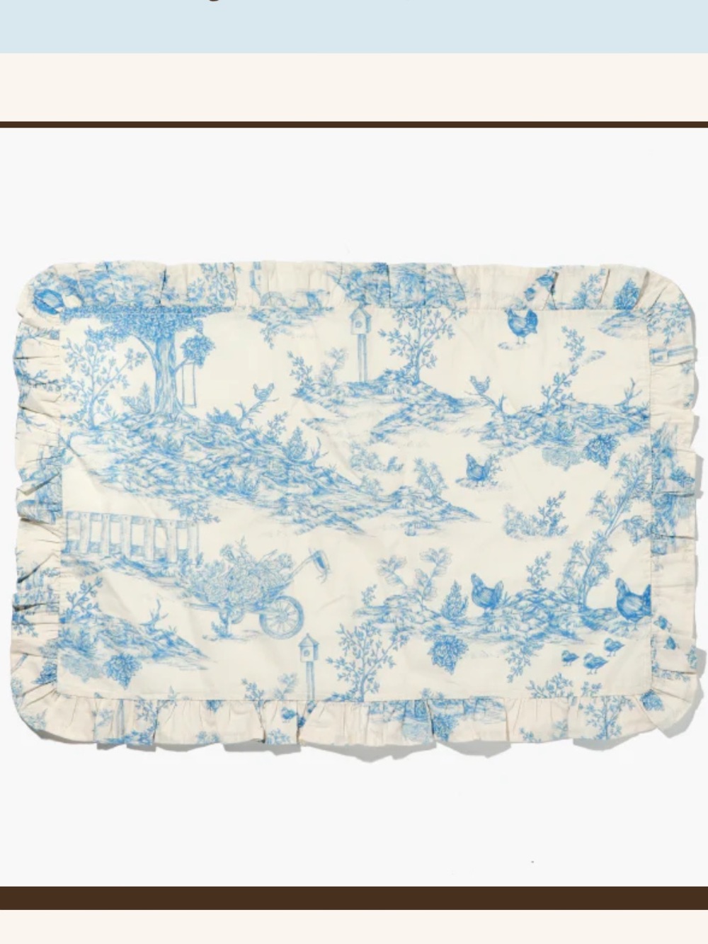 Friend of Mine Toile Table Placemats (Set of 4) Blue / White Color 19"x12.5" NWT